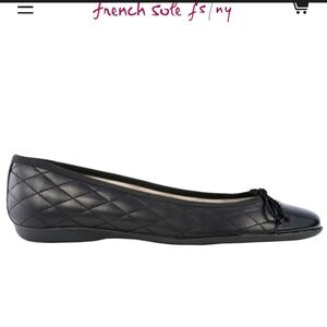 French Sole Quilted Black Flats